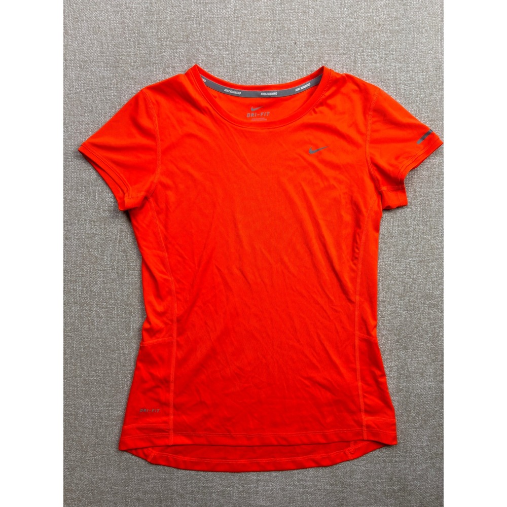 Nike Running Miler Dri-FIT Short Sleeve Shirt Neon Orange Womens Small